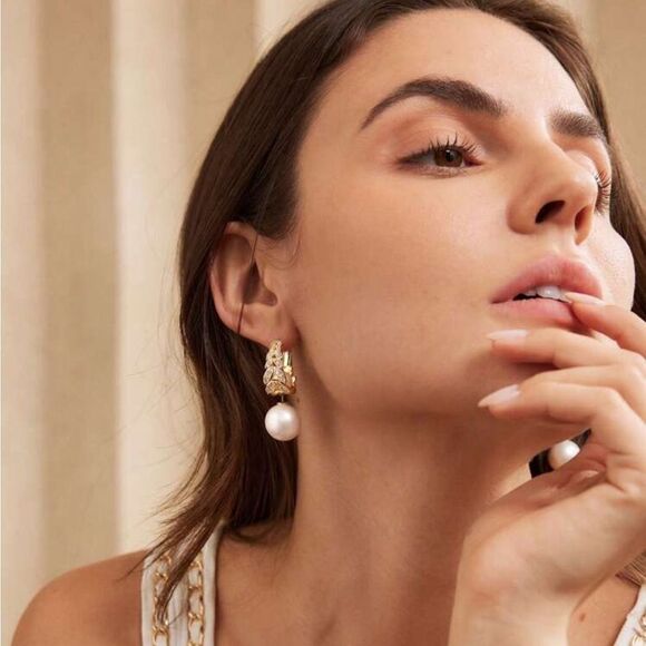 Statement pearl earrings N699 - Picture 3 of 8